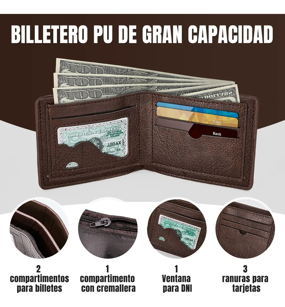 Set Regalo Hombre Cartera Cinturón Reloj Lentes Día De Padre