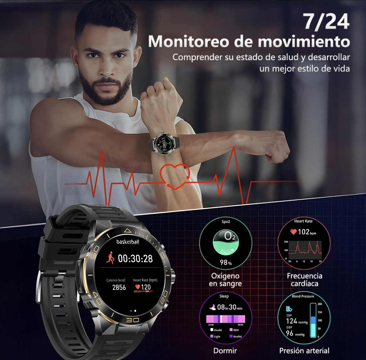 Reloj Inteligente Hombre Amoled Smartwatch Llamada Bluetooth