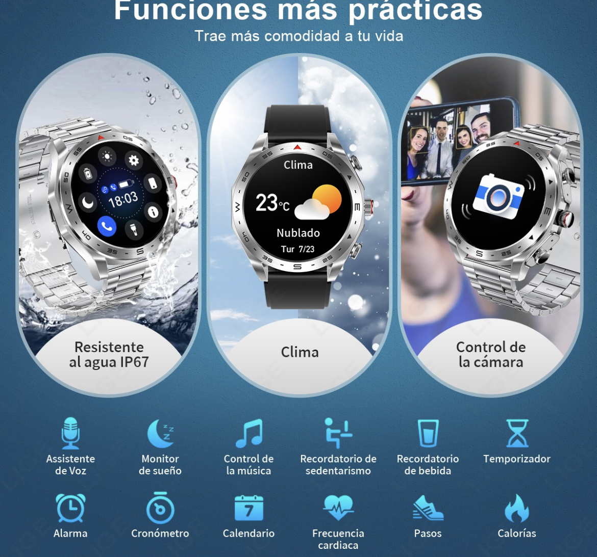 Reloj Inteligente Hombre Audífonos Smartwatches Deportes1.52 Relojes ...