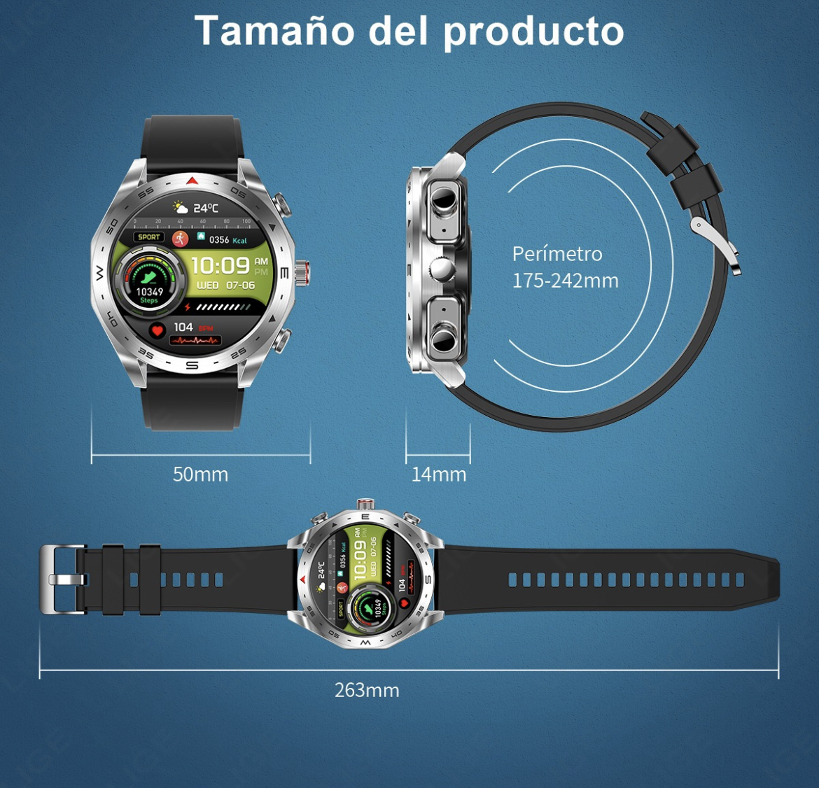 Reloj Inteligente Hombre Audífonos Smartwatches Deportes1.52 Relojes ...
