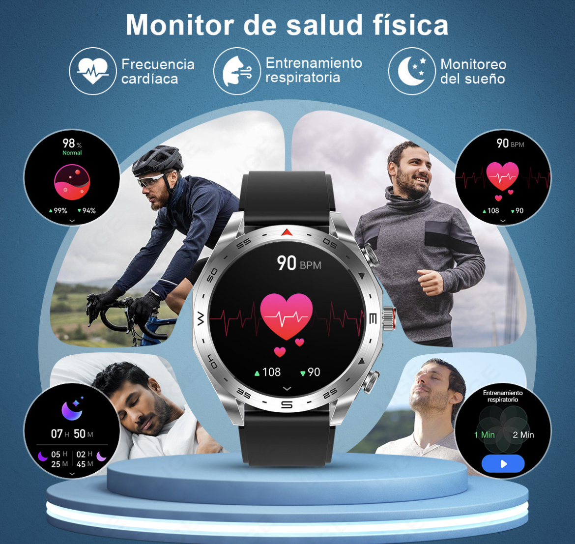 Reloj Inteligente Hombre Audífonos Smartwatches Deportes1.52 Relojes ...