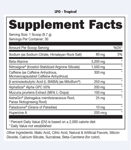 LFG Burn Thermogenic Pre-Workout-Pre-entrenamiento termogénico LFG Burn 