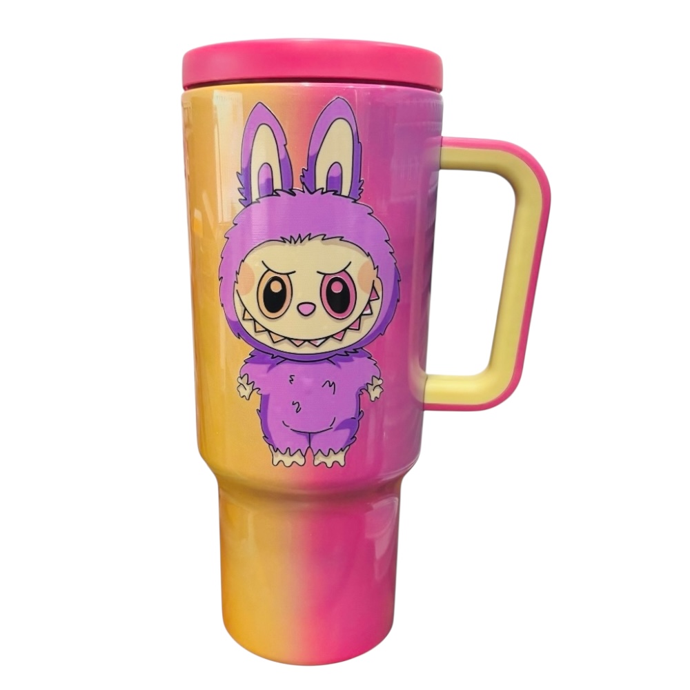 Termo de acero inoxidable multicolor de Labubu, capacidad de 30 Oz