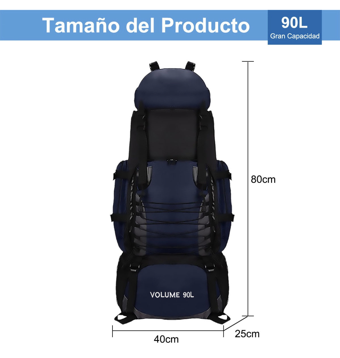 Mochila Senderismo 90l Backpack De Camping Viaje Impermeable