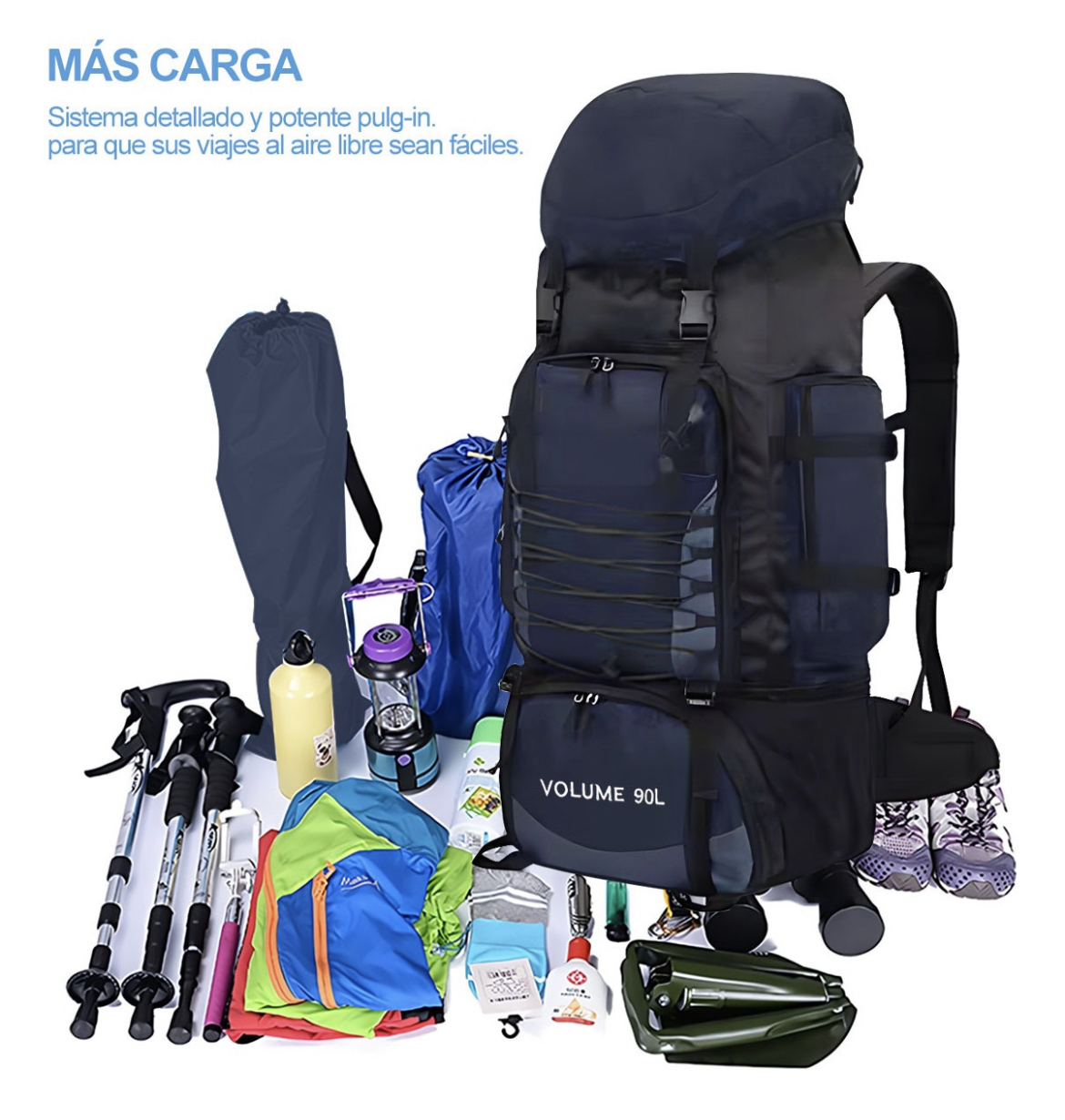 Mochila Senderismo 90l Backpack De Camping Viaje Impermeable