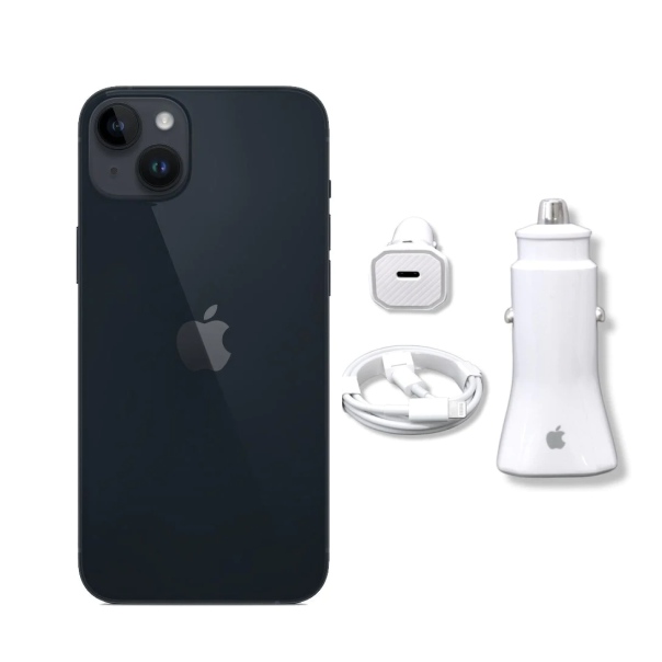 Apple iPhone 14 Negro 128GB Nuevo sellado más Cargador para Auto 