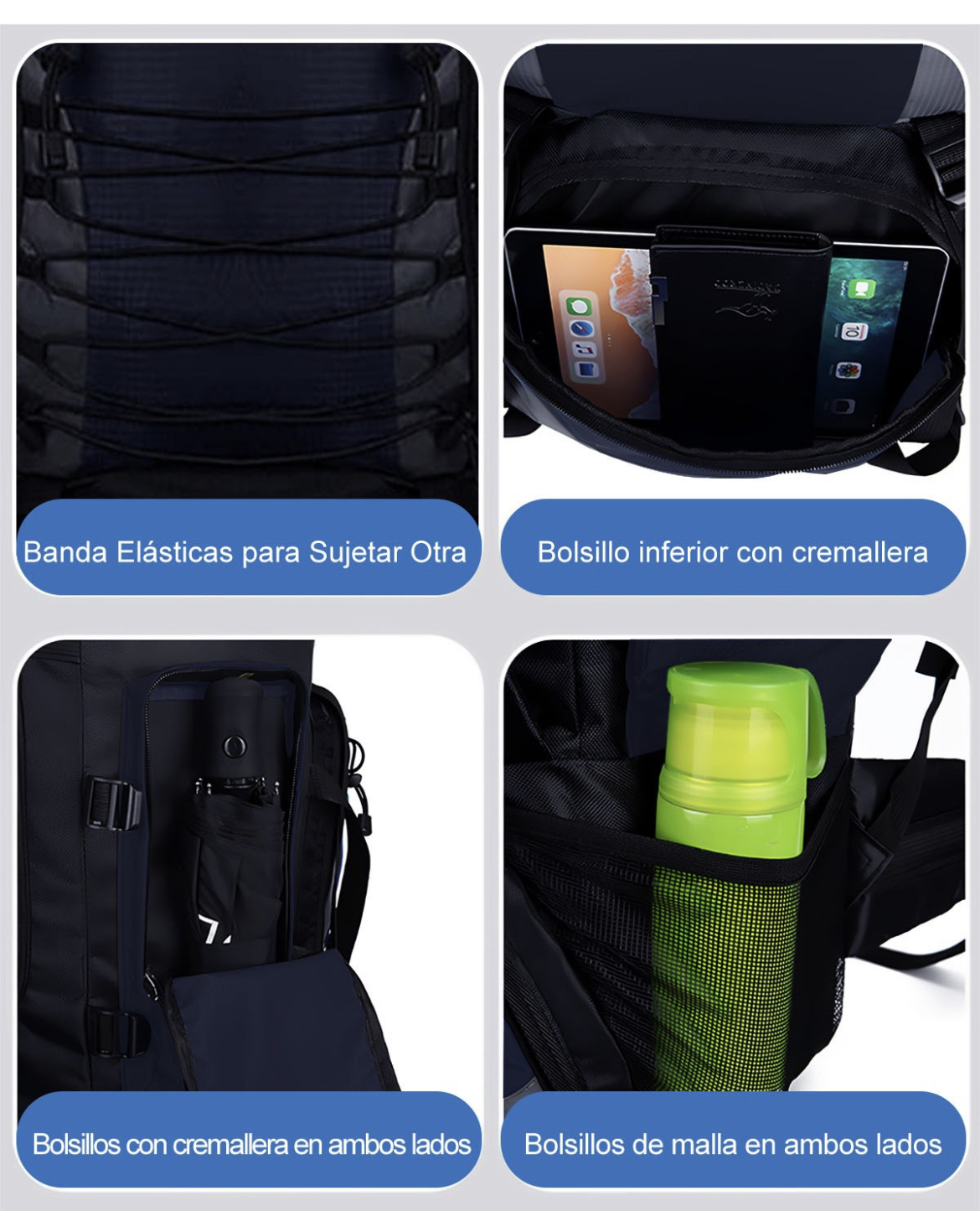 Mochila Senderismo 90l Backpack De Camping Viaje Impermeable