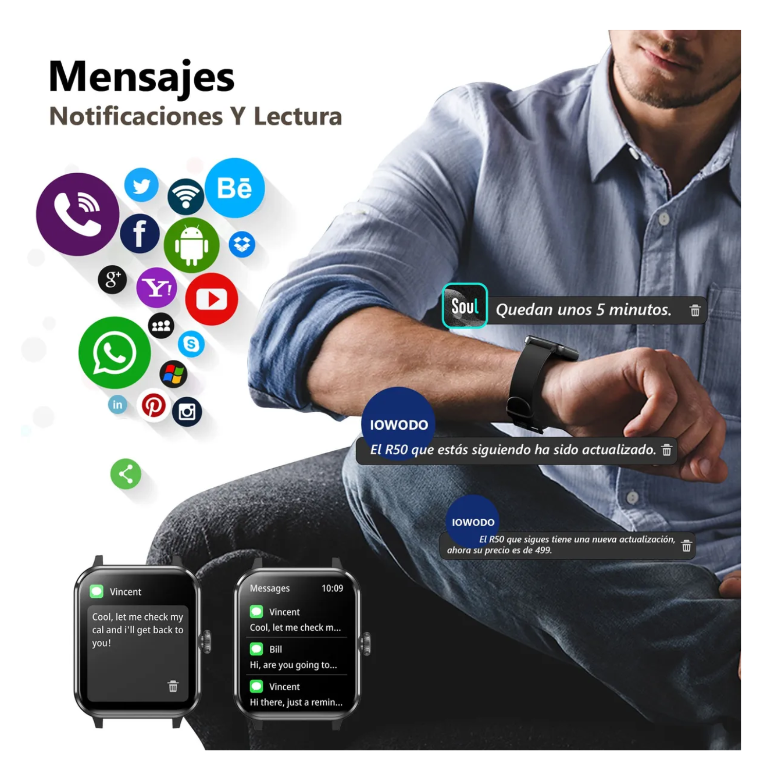 Smartwatch Reloj Inteligente Llamada Deportivo Asistente Voz