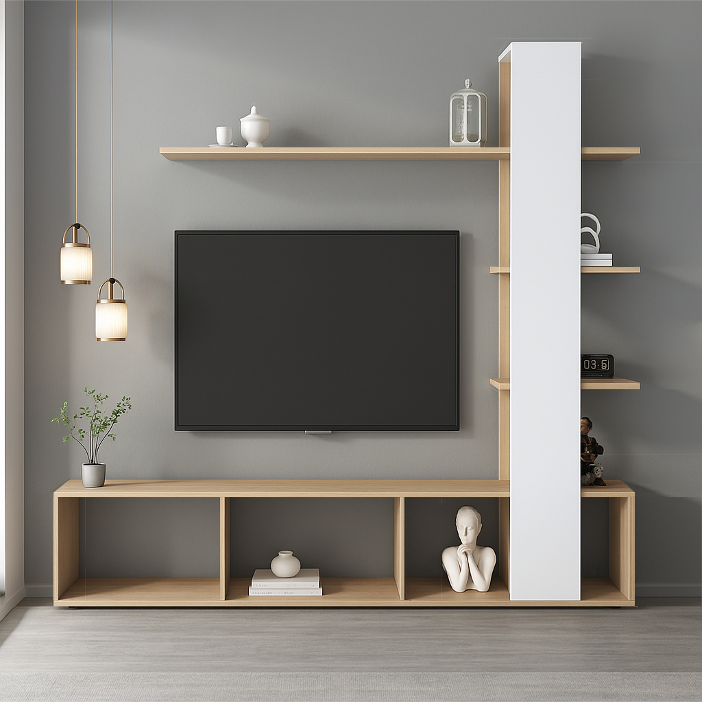 Mueble de TV Minimalista Monarca con Blanco 