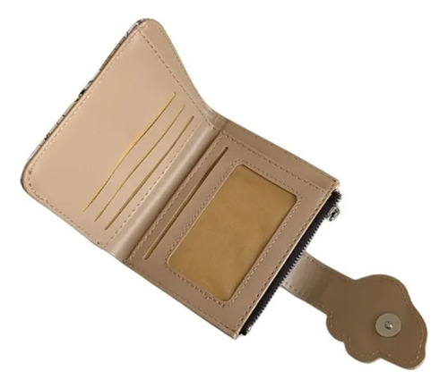 Billetera Snoopy Cartera Tarjetero Monedero 12 X 10 Cm Beige Estampado