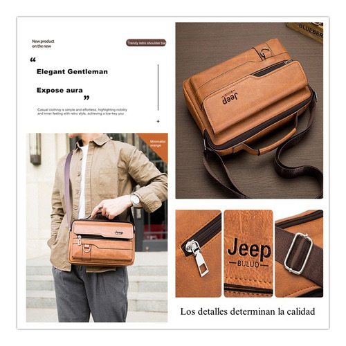 Hombre Una Bolsa De Hombro Business Briefcase Cuero La Marca Acabado De Los Herrajes Níquel Color Caqui Correa De Hombro Chocolate Diseño De La Tela Lisa
