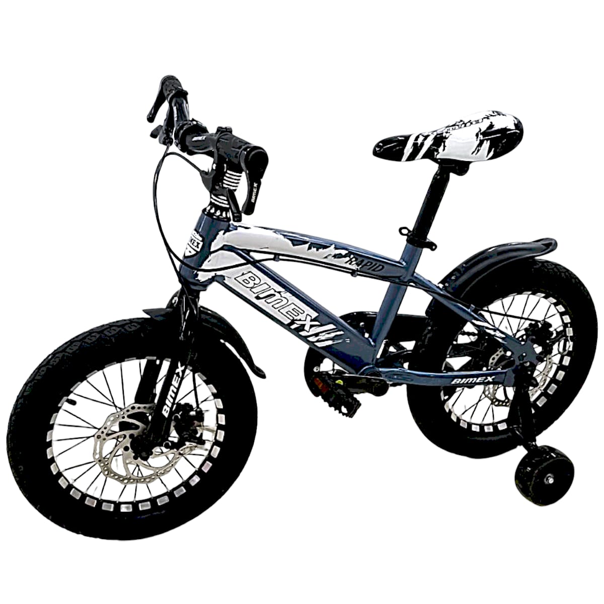 Bicicleta Para Niños R16 Bimex Rapid Gris