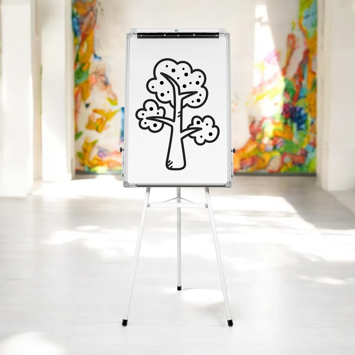 Pizarrón Blanco 90x60cm Caballete Ajustable