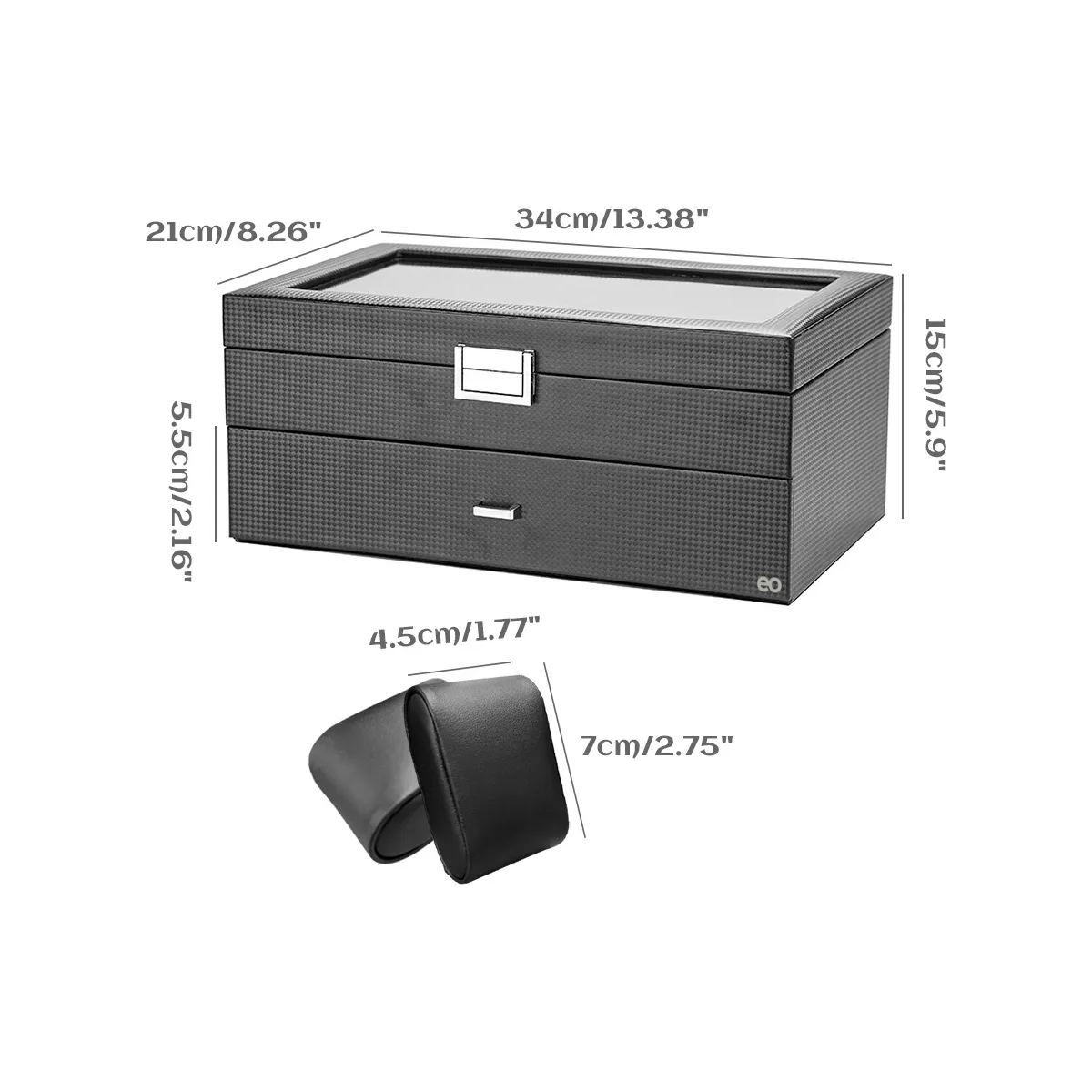 Estuche Exhibidor Relojes Caja Organizador Reloj 24 Espacios Negro