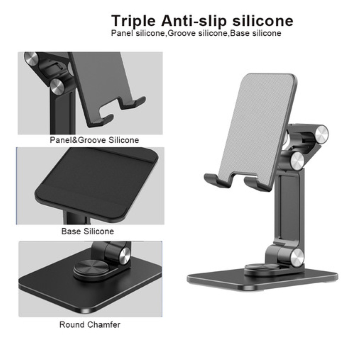 "Soporte Plegable Para Teléfono De Escritorio De Oficina, Sop negro  "