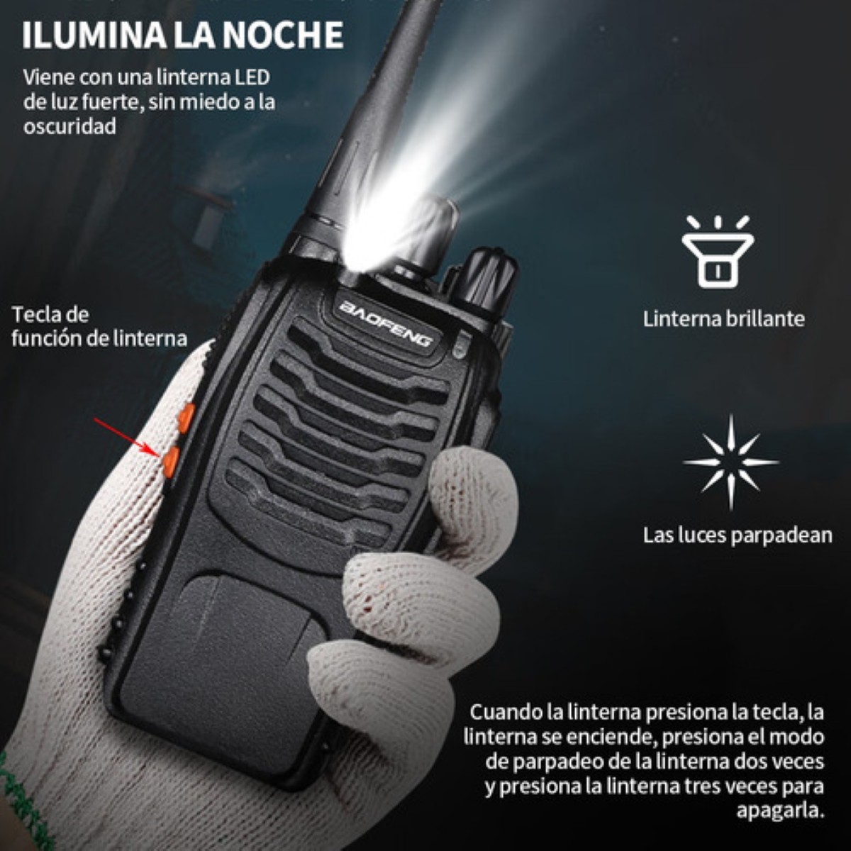 "2 Radios Baofeng-888s Walkie Talkie Uhf Manos Libres 2 Vias negro  "