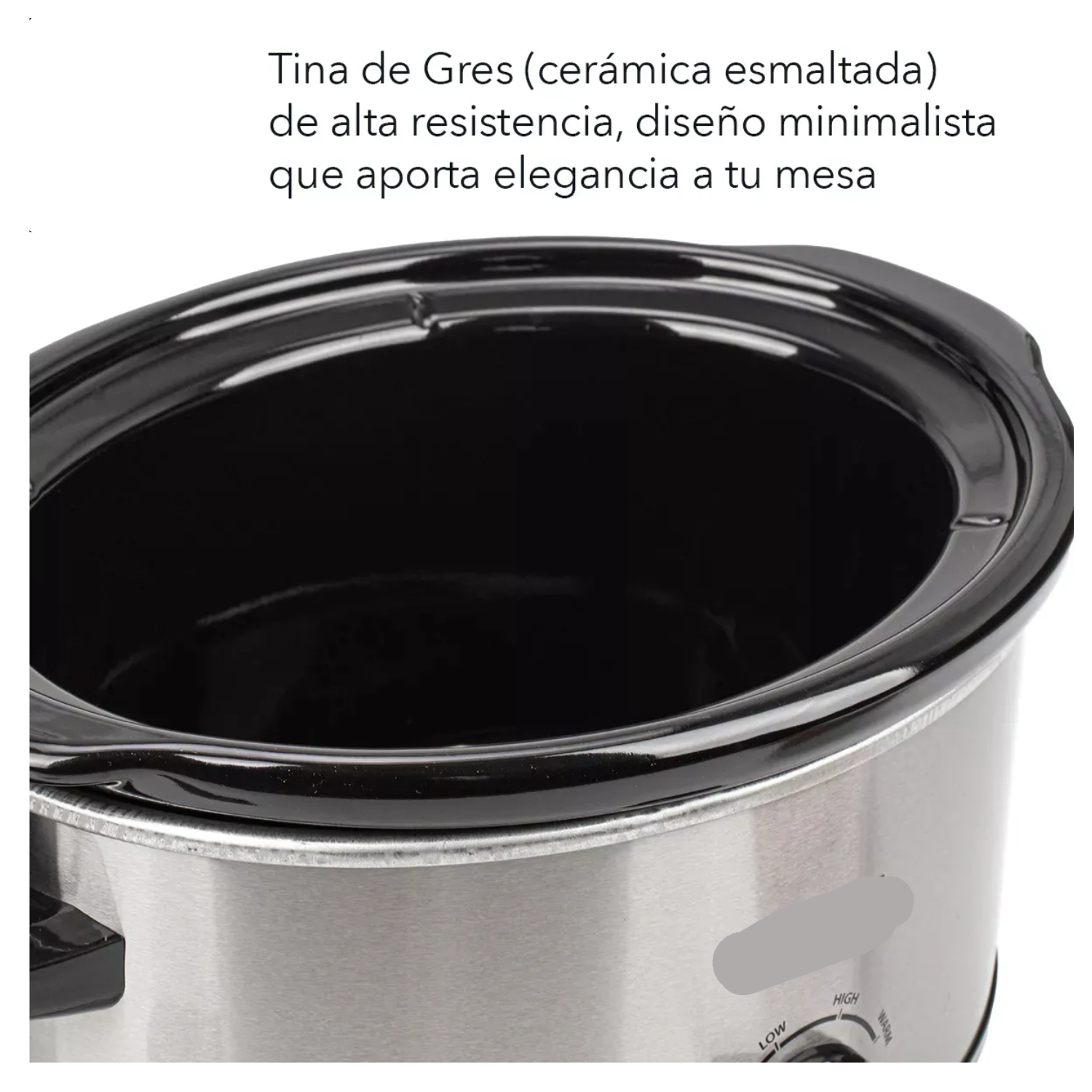 Olla eléctrica vapor cocción lenta 3.5lt acero inoxidable 127v color plata frecuencia 60 Hz