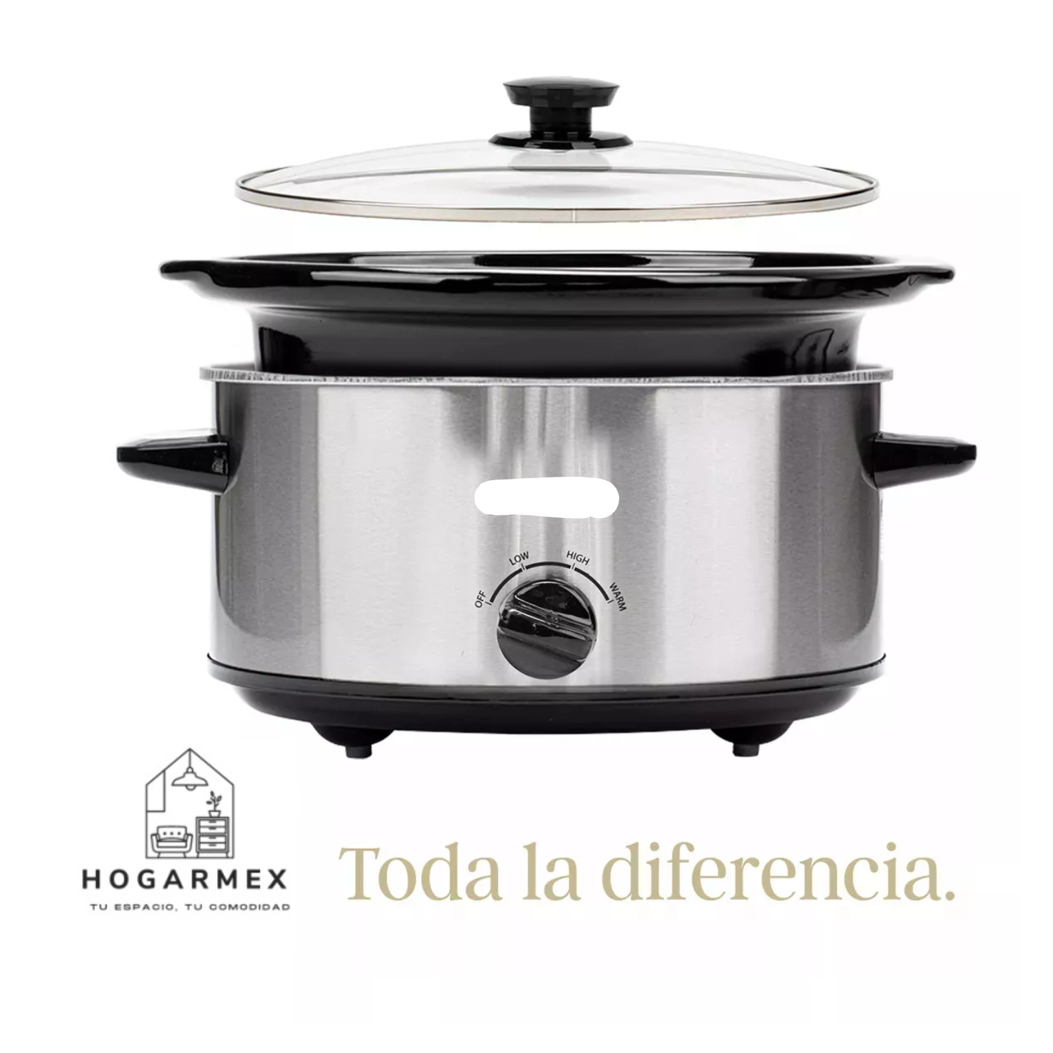Olla eléctrica vapor cocción lenta 3.5lt acero inoxidable 127v color plata frecuencia 60 Hz