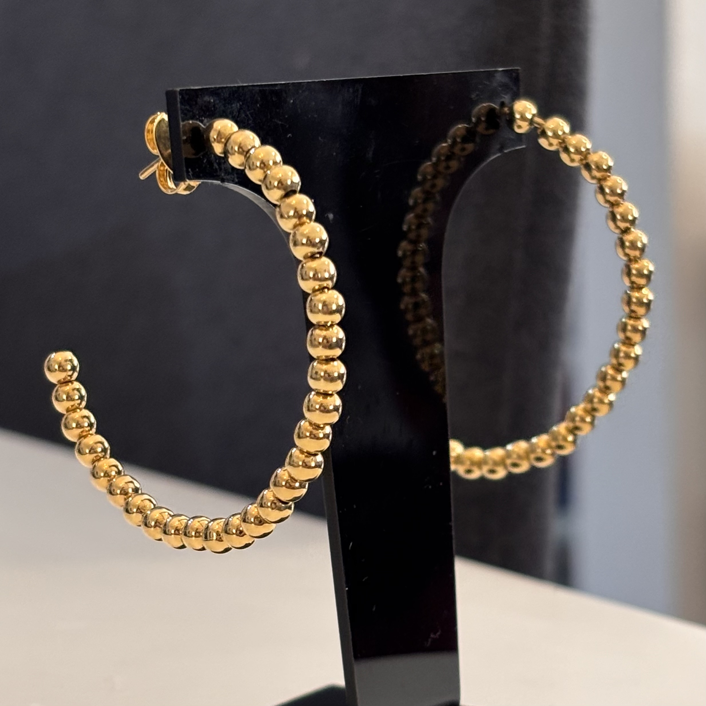 Arracadas Doradas Bolitas - baño de oro 18k - aretes dorados 
