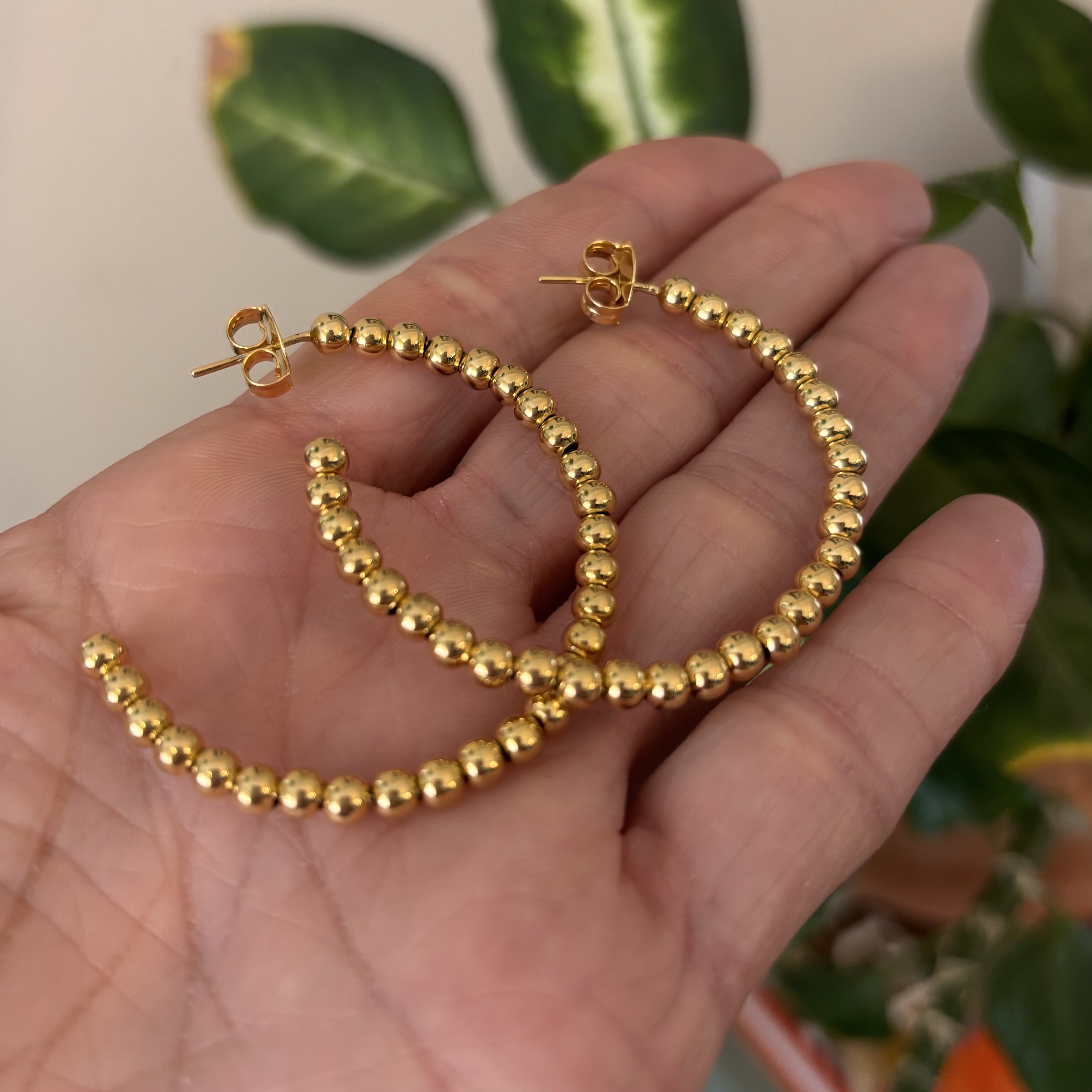 Arracadas Doradas Bolitas - baño de oro 18k - aretes dorados 