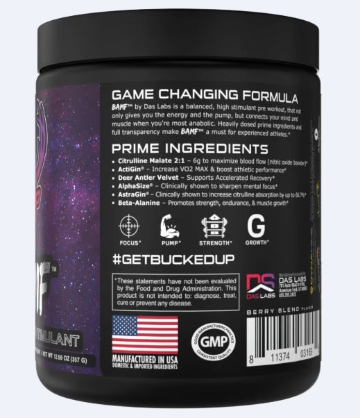 BAMF High Stimulant Nootropic Pre-Workout-Pre-entrenamiento nootrópico con alto contenido de estimulantes BAMF