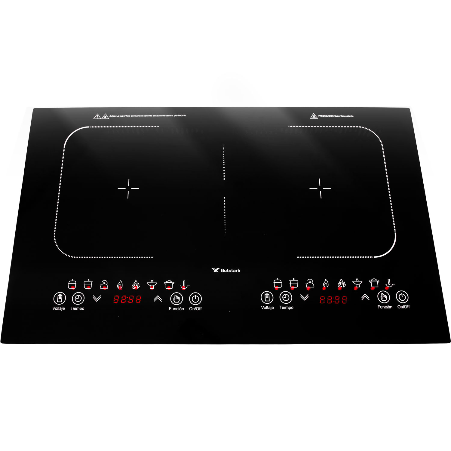 Parrilla Induccion Electrica 2 Zonas 270° 2000w Tactil Gutstark Home