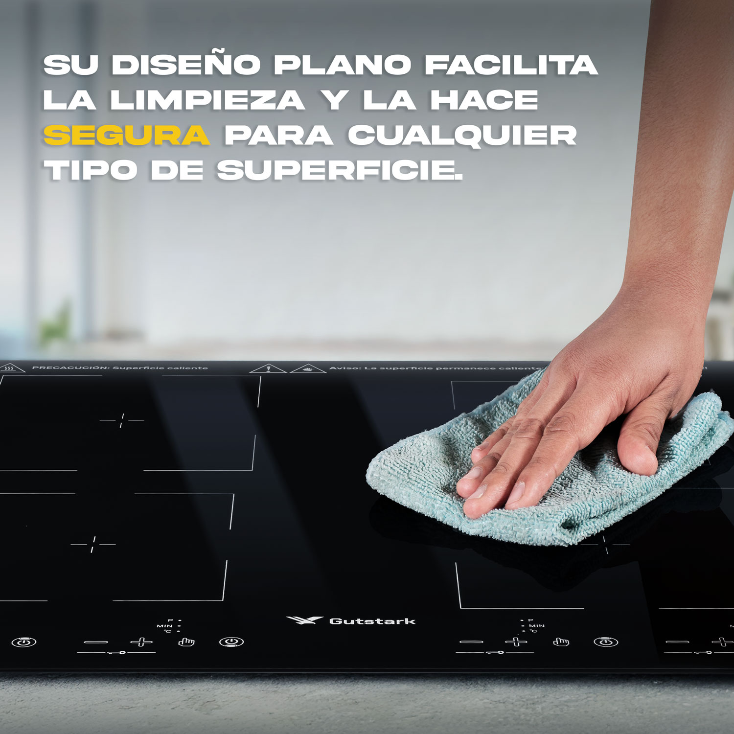 Parrilla Induccion Electrica Empotrable 4 Zonas 4000w Tactil Gutstark Home