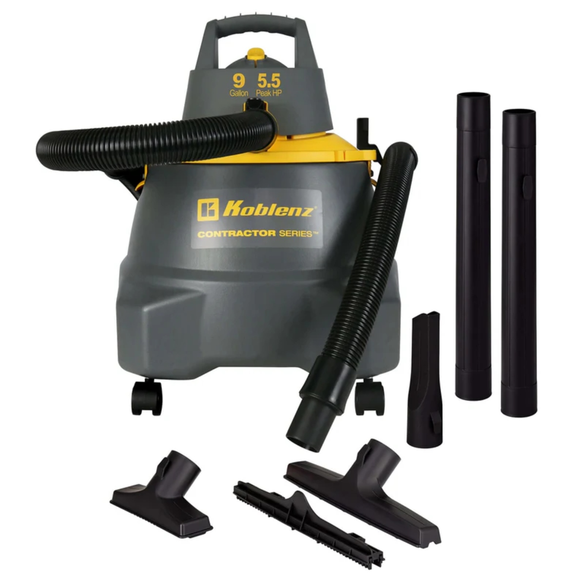 Aspiradora Koblenz WD-9C212 Seco-Mojado 9Gal 5.5 HP Gris/Amarillo SYP-Y8