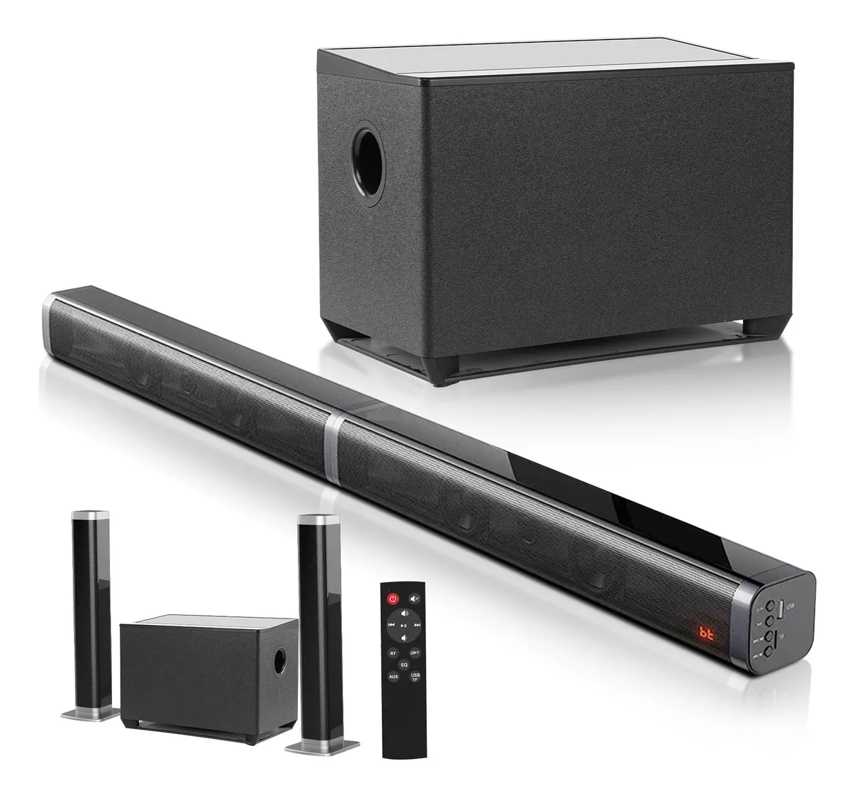 Home Theater 100w Barra De Sonido Y Subwoofer Con Bluetooth
