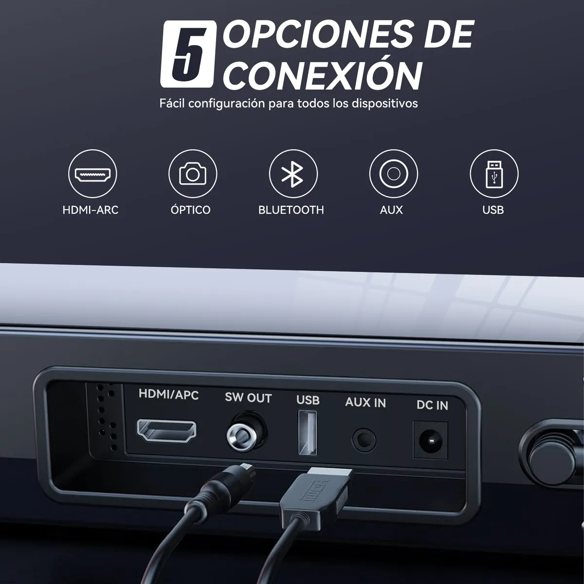 Home Theater 100w Barra De Sonido Y Subwoofer Con Bluetooth