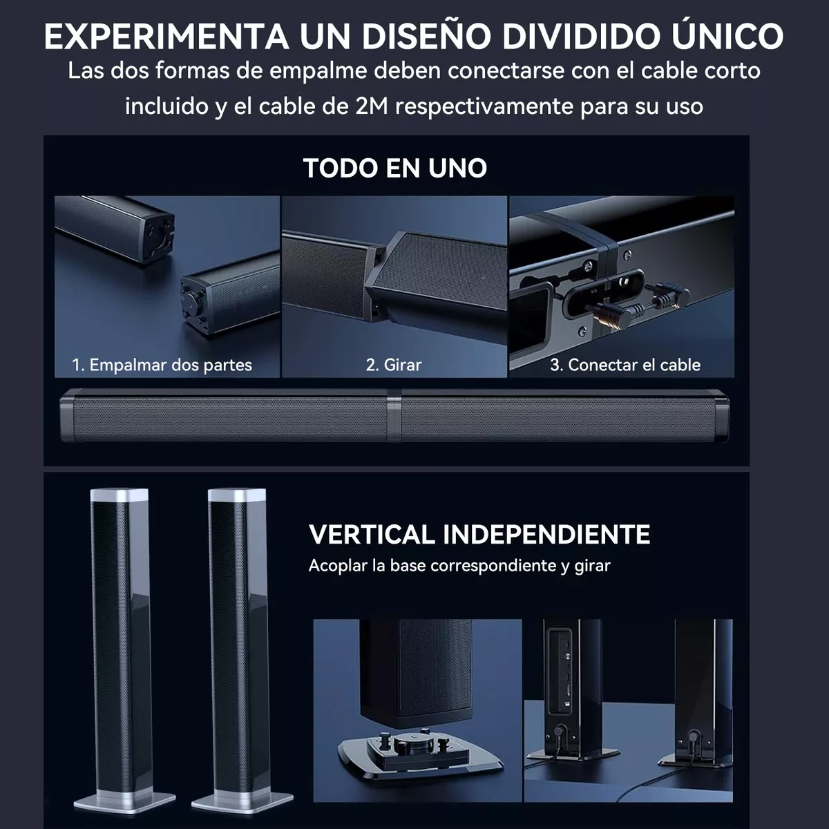 Home Theater 100w Barra De Sonido Y Subwoofer Con Bluetooth