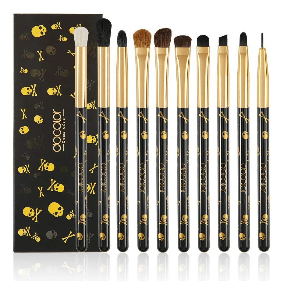 Docolor Set De Brochas Goth 10 Piezas Para Ojos 100%original Color Negro