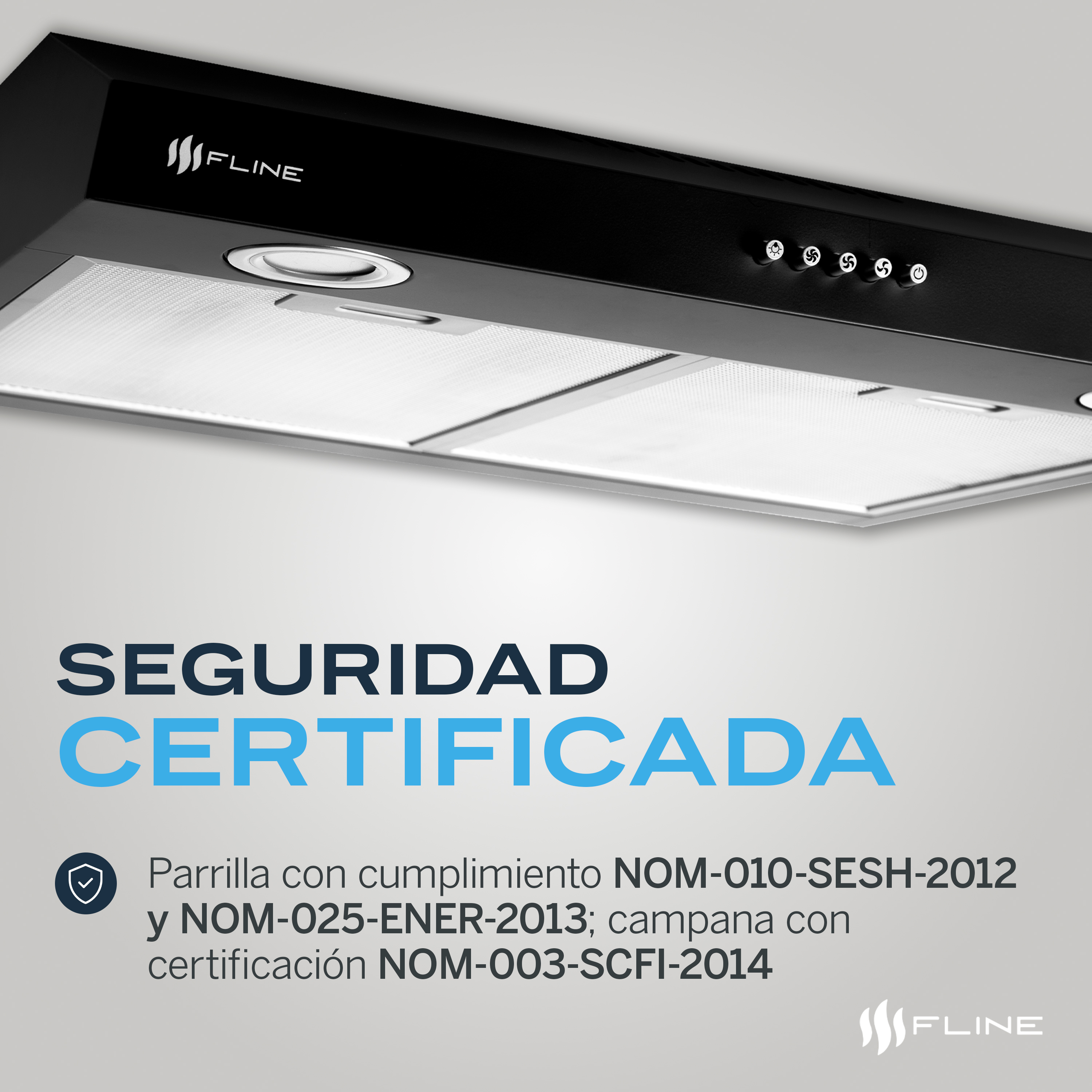 Combo parrilla de gas y  campana extractora 60 cm | negra | 4 quemadores | vidrio templado y acero negro |gabinete | controles boton | FLINE