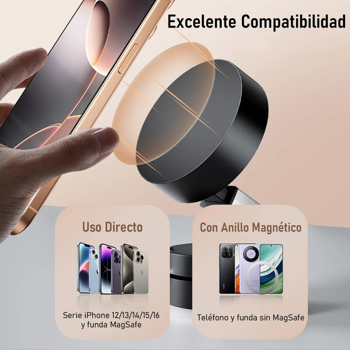 Soporte Magnetico Para Porta Celular Escritorio Auto Negro