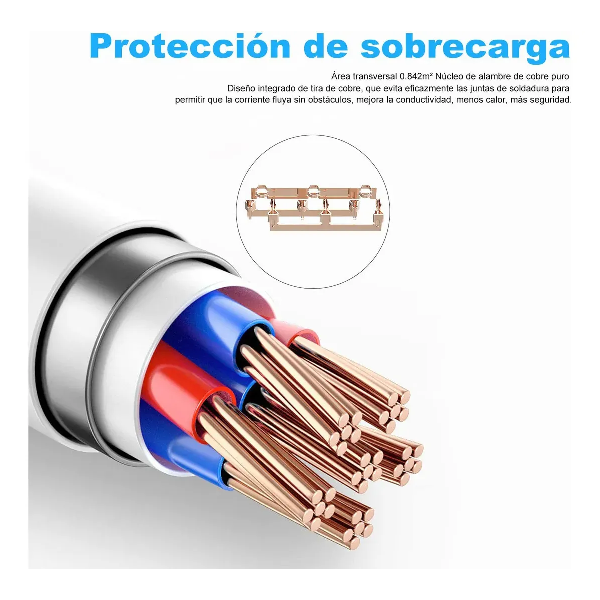 Extensión Multi Contacto, 2 Puertos Usb, 7 Contactos, Blanco