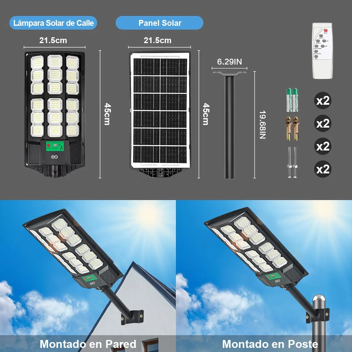 Reflector Solar 500w Led Exterior Jardín Luz Jardín Potente