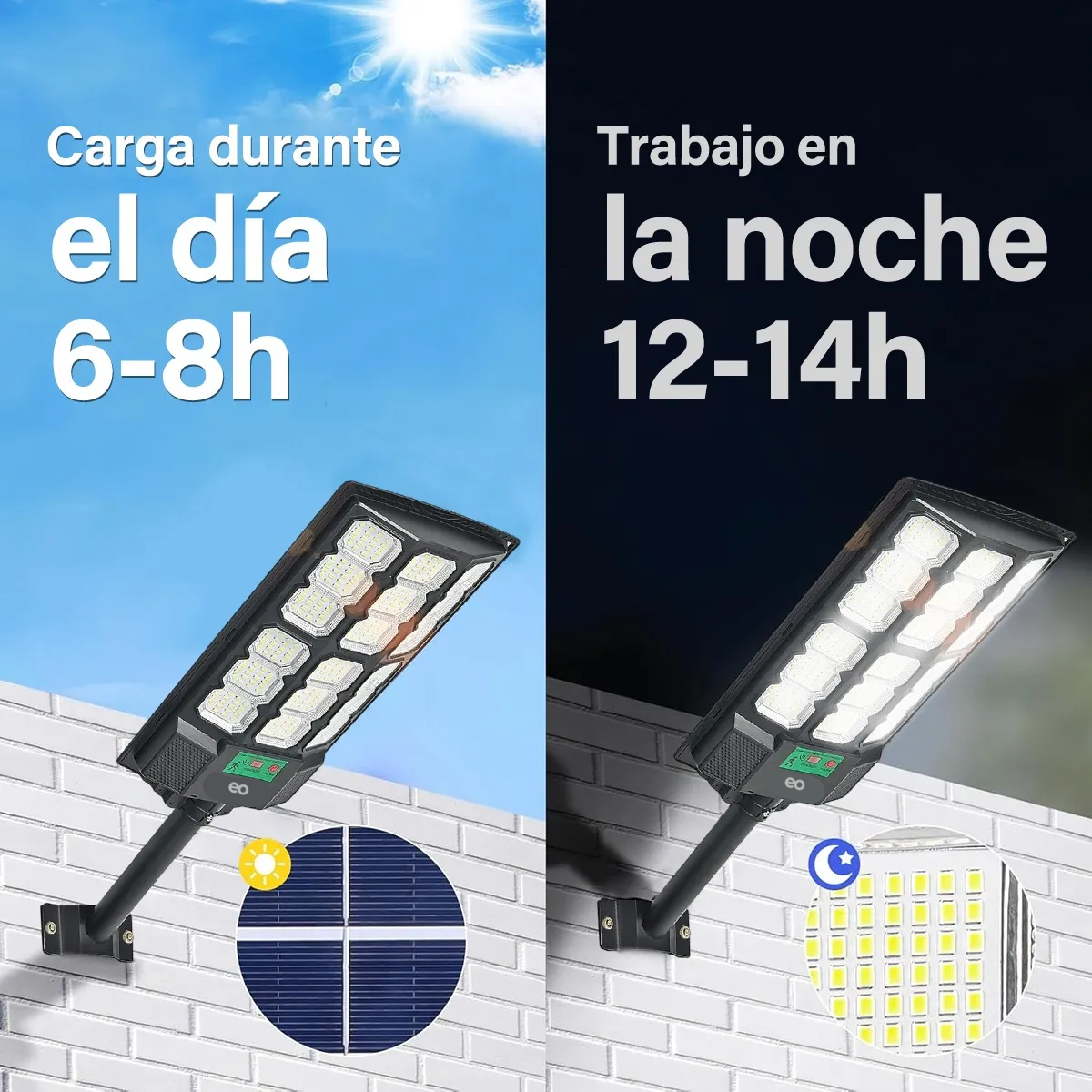Reflector Solar 500w Led Exterior Jardín Luz Jardín Potente