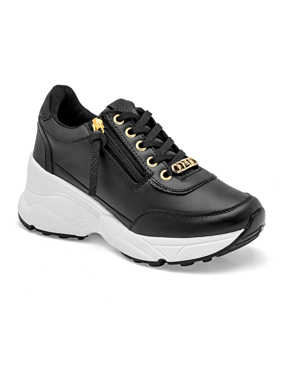 tenis con plataforma color negro