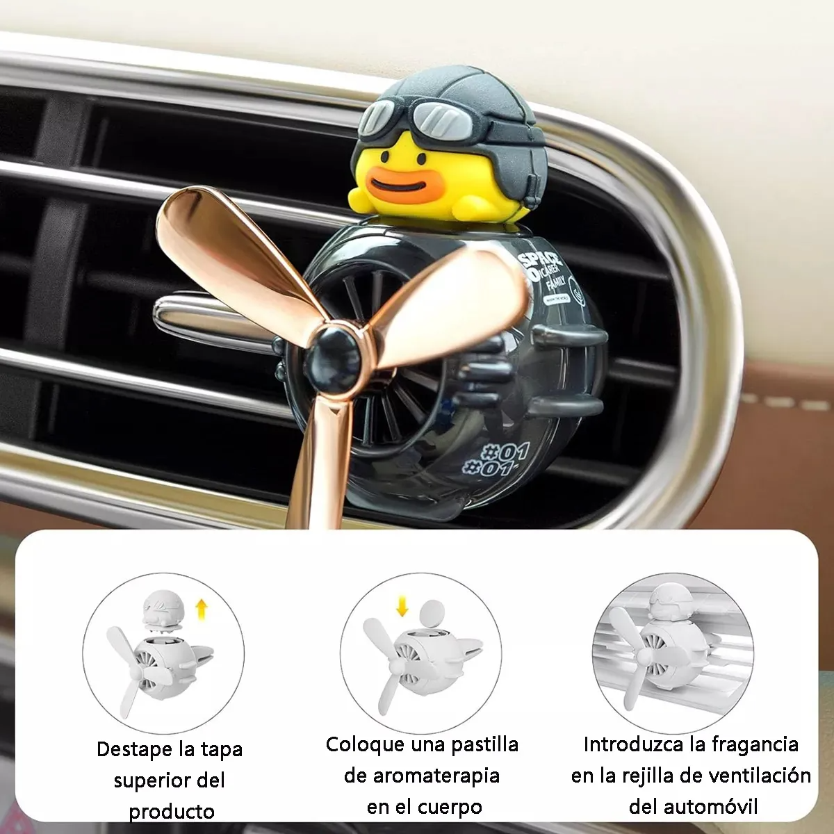 2 Pcs Ambientador De Coche Auto Giratorio Para Aromaterapia