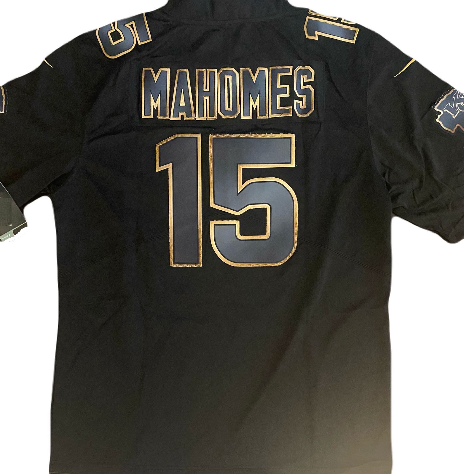 Jersey Mahomes 15 Bordado Edicion Especial Black Gold  Talla M