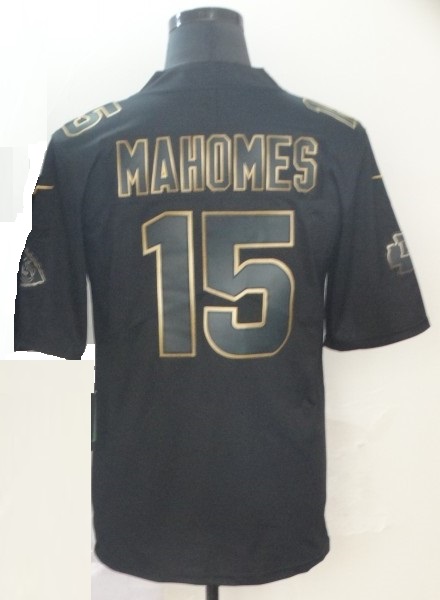 Jersey Mahomes 15 Bordado Edicion Especial Black Gold  Talla M