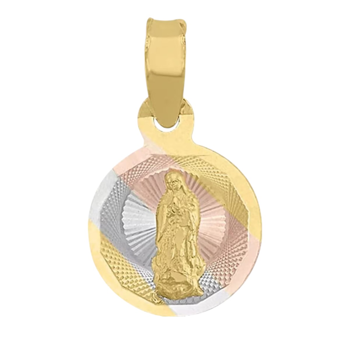 Kit Cadena Con Medalla Religiosa 3 Oros 10 K + Obsequio