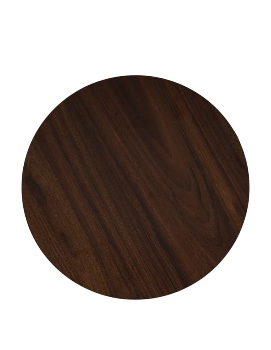Mesa Centro Minimalista Auxiliar Circular Sala Moderna Marron Cocina Lateral Metal Mdf 
