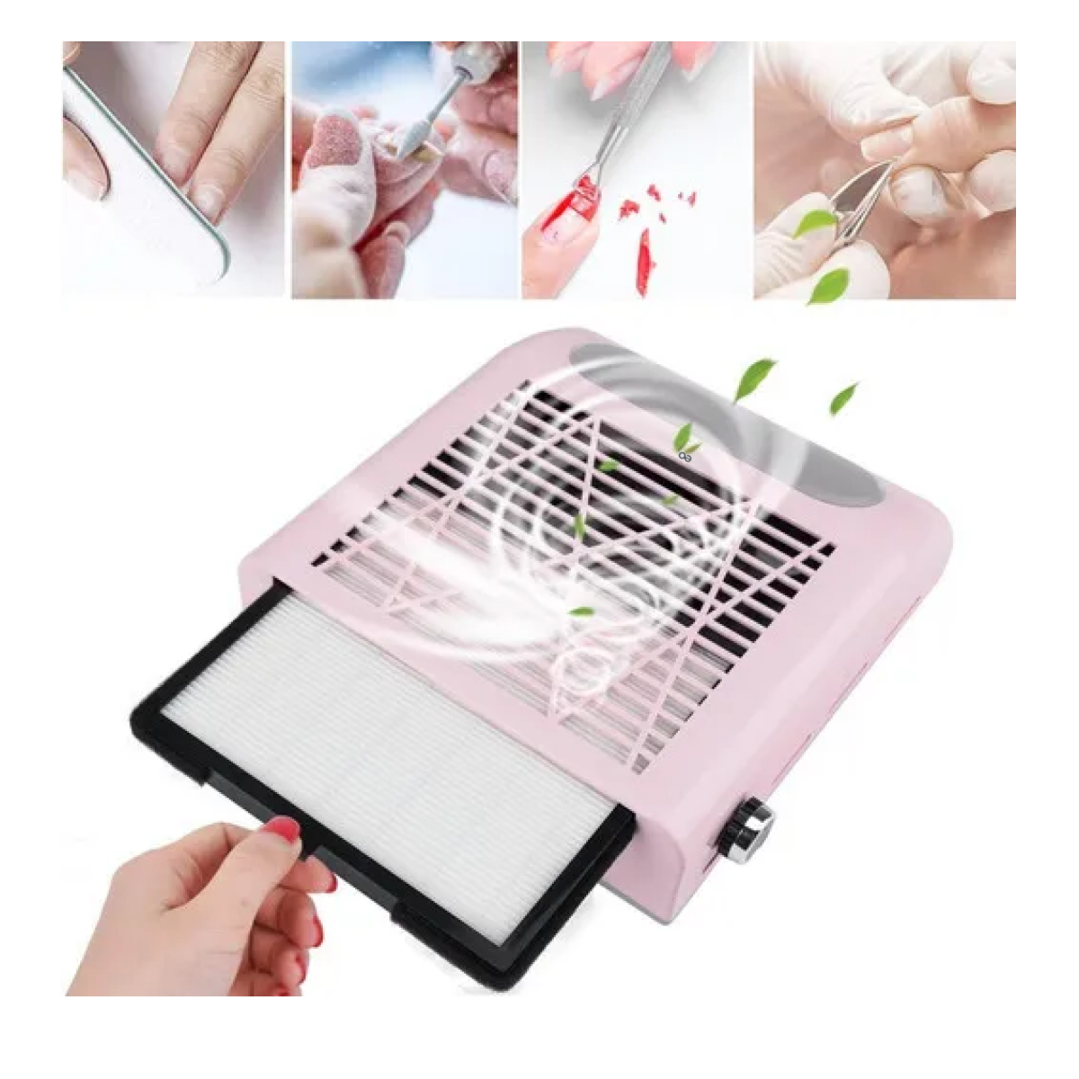 Extractor Aspiradora De Polvo Acrilico Y Olores Con Bolsa Color Rosa