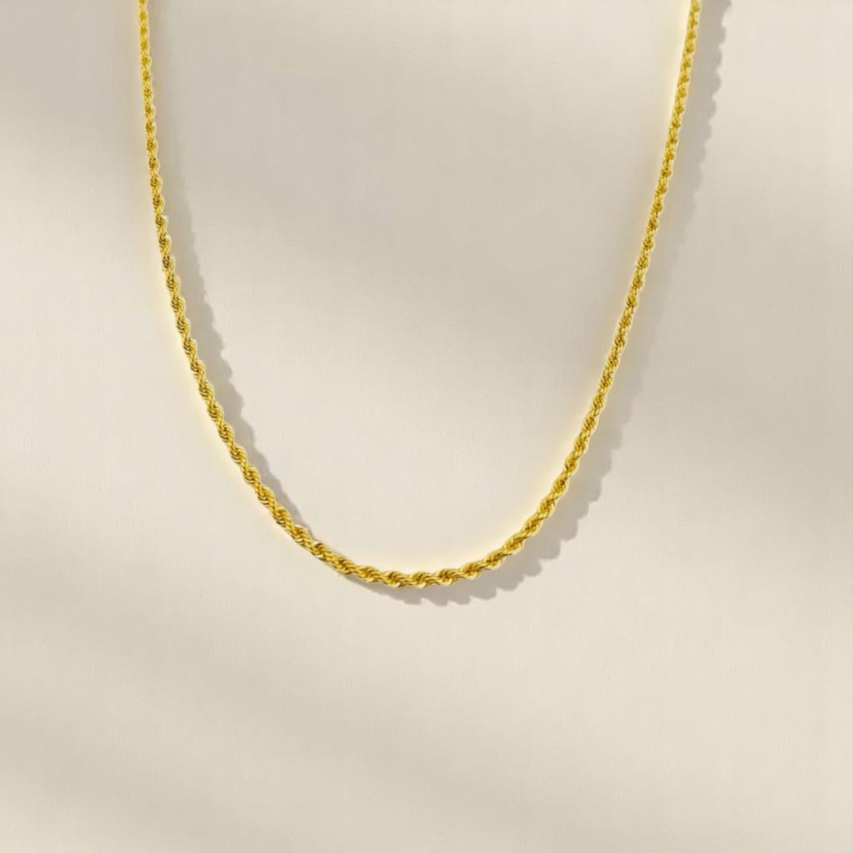 Cadena Estilo Torzal 50cm X 2mm Oro 14 Kilates + Obsequio