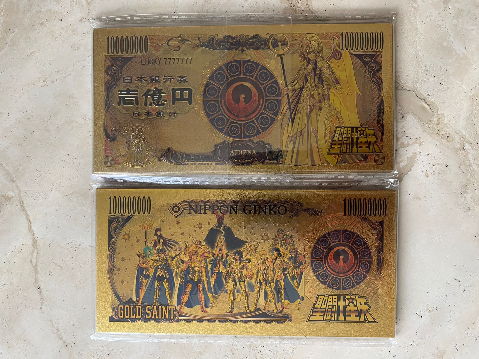 Billete Conmemorativo Anime Saint Seiya Saori Atena Armadura 
