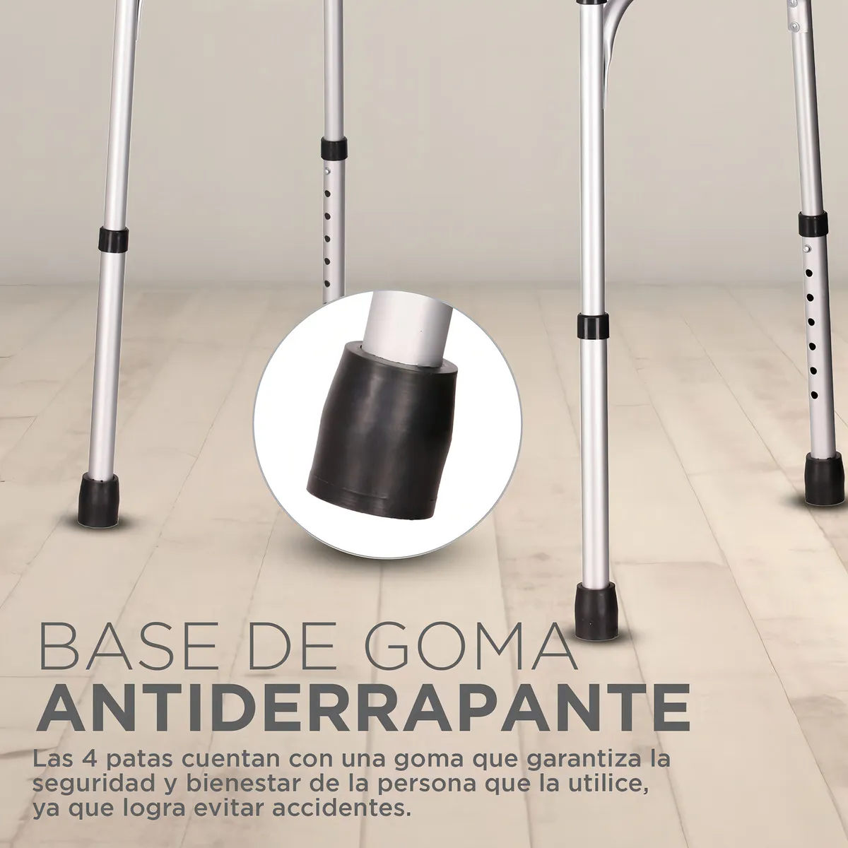 Andadera Fija Para Adulto Ortopédica Andador Plegable De Aluminio Negro