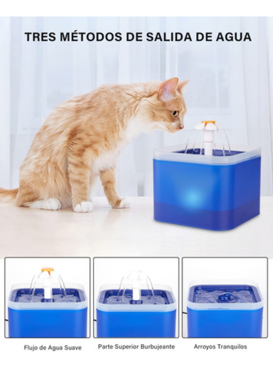 "Fuente Automática Con Filtro Para Perros Y Gatos 67oz/2.0l AZUL