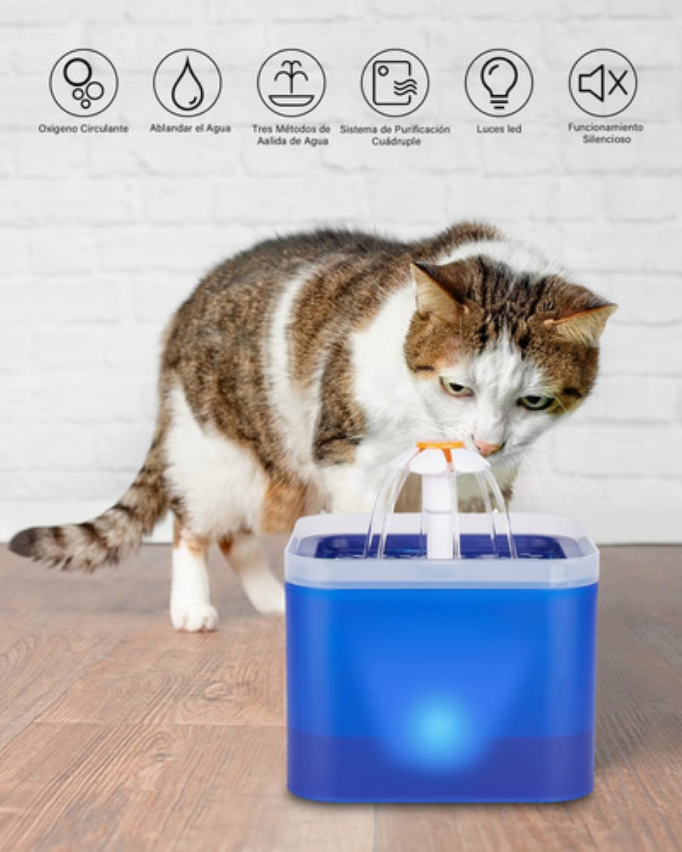 "Fuente Automática Con Filtro Para Perros Y Gatos 67oz/2.0l AZUL