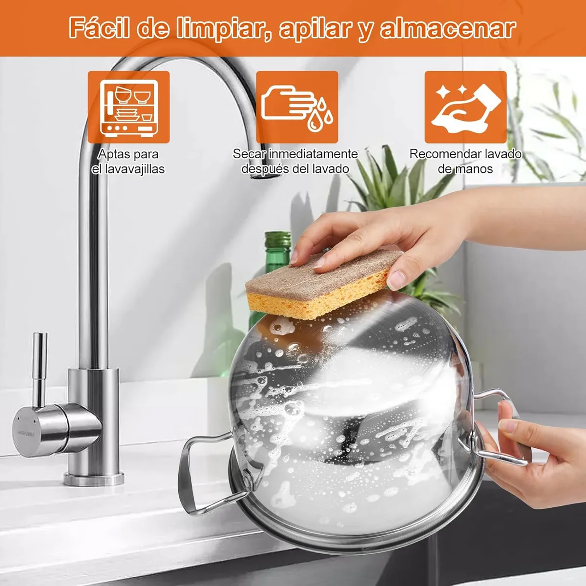 18pcs Completa Bateria De Cocina Antiadherente Inoxidable